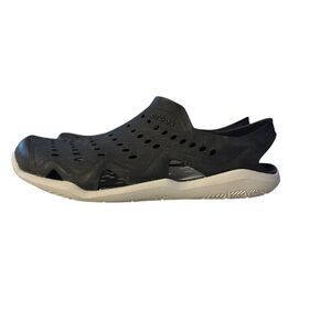 Men's Crocs Swiftwater Wave Water Sandal Flat Black Size 8